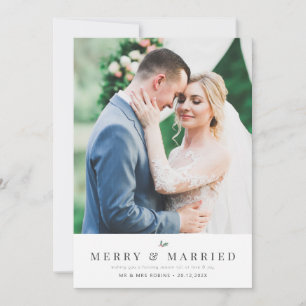 MERRY & VERHEIRATET   Hochzeitsankündigung Feiertagskarte
