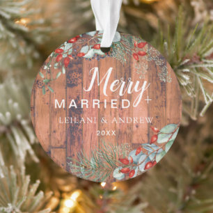 Merry Verheiratet Holly Greenerity Weihnachten Rus Ornament