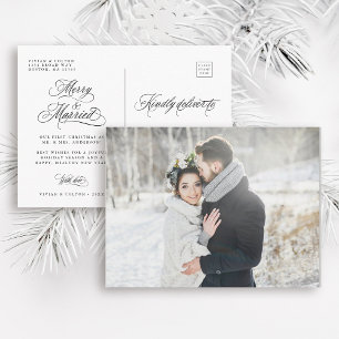 Merry & Verheiratet New Weds Erstes Weihnachtsfest Postkarte