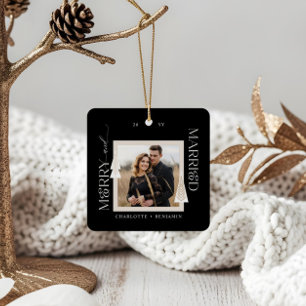 Merry & Verheiratetes Foto Elegante Weihnachtsbäum Keramikornament