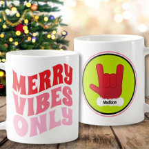 Merry Vibes nur Rosa Grünen Name Cool Weihnachten