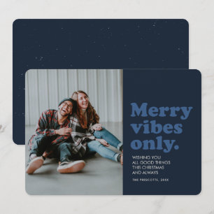 Merry vibes nur Spaß Retro Marine Foto Feiertagskarte