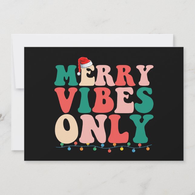 Merry Vibes Only Christmas Holiday Family Einladung (Vorderseite)
