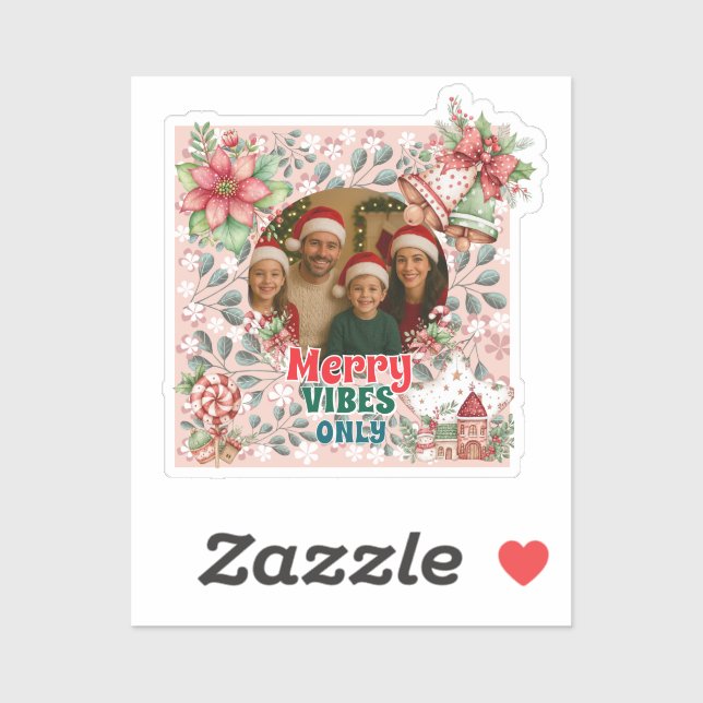 Merry Vibes Only – Funny Christmas Card  Aufkleber (Blatt)
