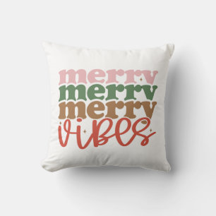 Merry Vibes Retro Groovy Weihnachtsferien Kissen