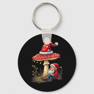 Merry Vintage Christmas Gnome Mushroom Santa Claus Schlüsselanhänger