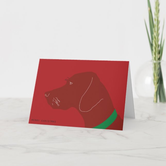 Merry Vizsla Christmas Feiertagskarte (Vorderseite)