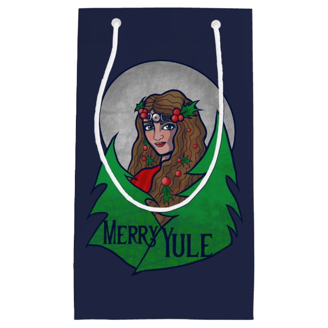Merry Weihnachten Goddess Art Pagan und Wiccan Wei Kleine Geschenktüte (Vorderseite)