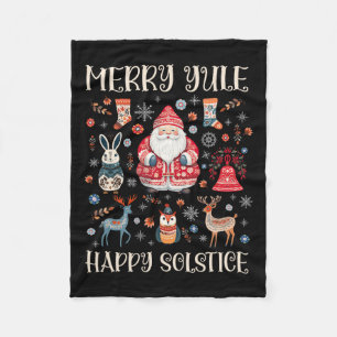 Merry Weihnachten Happy Solstice Cotattcore Skandi Fleecedecke