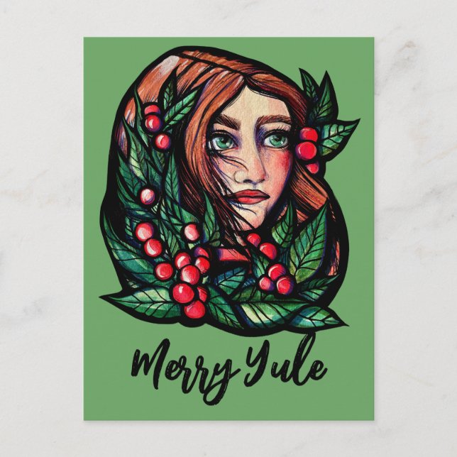 Merry Weihnachten Pagan Holiday Segnungen Postkarte (Vorderseite)