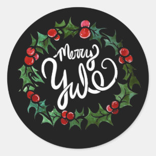 Merry Weihnachten Pagan Holidays Wiccan Seligen We Runder Aufkleber