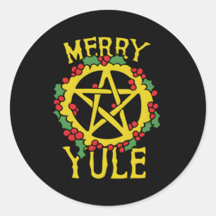 Merry Weihnachten Pagan Weihnachten Segnungen Runder Aufkleber