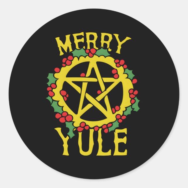 Merry Weihnachten Pagan Weihnachten Segnungen Runder Aufkleber (Vorderseite)