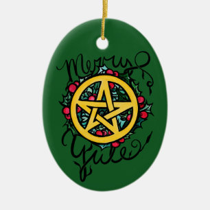Merry Weihnachten Pentagramm Pentagramm Kunst Keramik Ornament