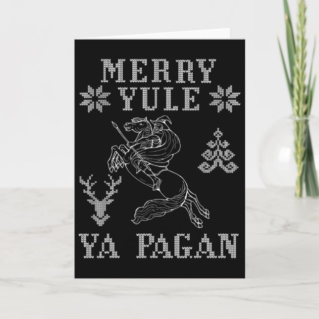 Merry Weihnachten Ya Pagan Odin auf der Insel Slei Karte (Vorderseite)
