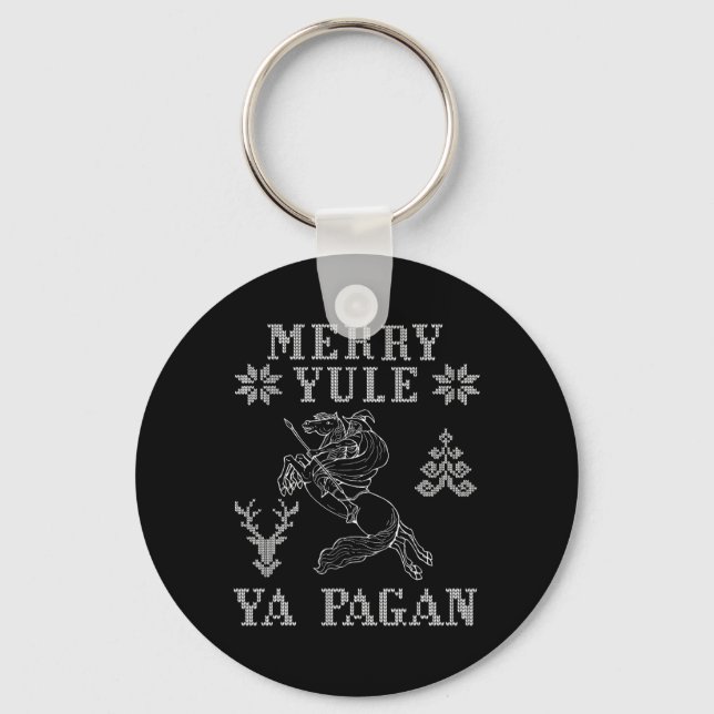 Merry Weihnachten Ya Pagan Odin auf der Insel Slei Schlüsselanhänger (Vorderseite)