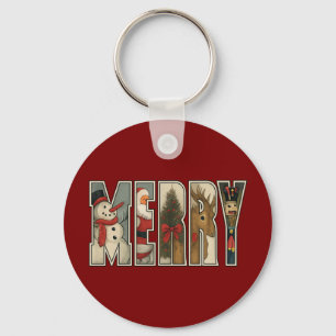 MERRY – Weihnachtszeichen-Buchstaben-Kunst Schlüsselanhänger