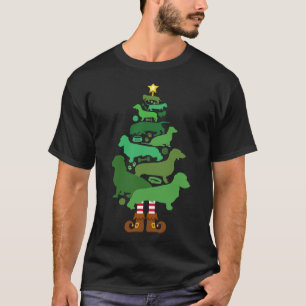 Merry Weiner Christmas Tree Dackel Dog Lover T-Shirt