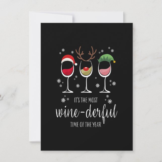 Merry Winemas, das ist die weinsüchtigste Zeit Einladung (Vorderseite)