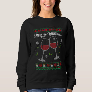 Merry Winemas Red Wine Ugly Christmas Wein Drinki Sweatshirt