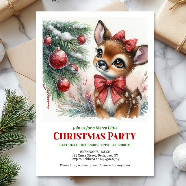 Merry winter scene Christmas kids invitation digit (Merry winter scene Christmas kids invitation digital download card)