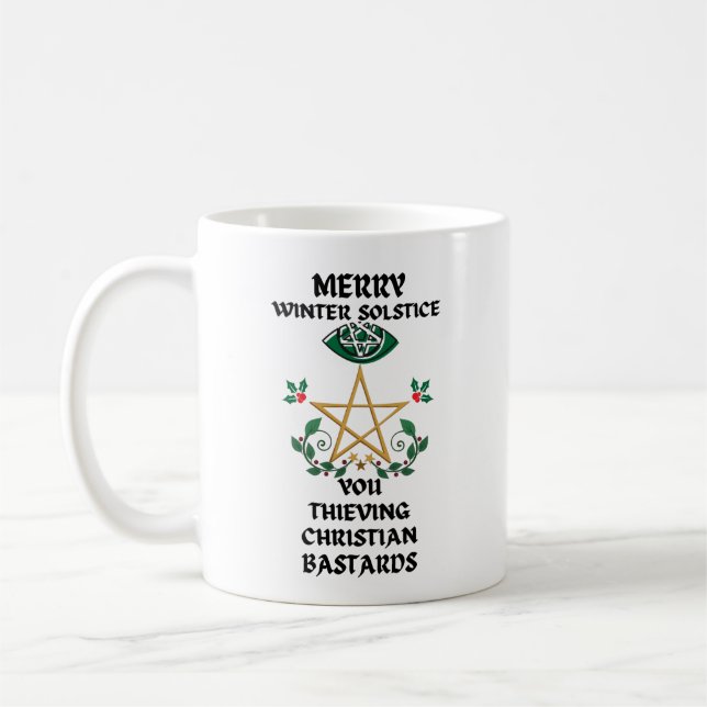 Merry Winter Solstice Sie Diebe Christlich Kaffeetasse (Links)