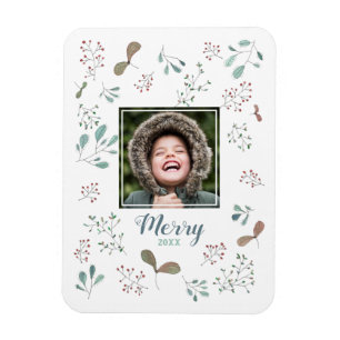 Merry Winter Woodland Weihnachtsfest Foto Magnet