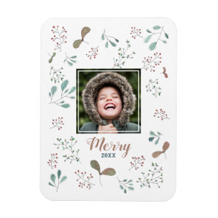 Merry Winter Woodland Weihnachtsfest Foto Magnet