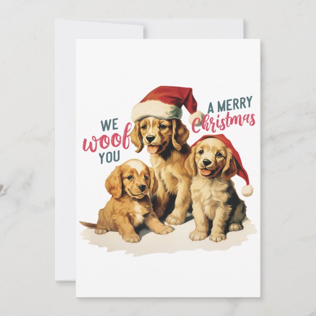 Merry Woofmas 2023: Retro Labrador Weihnachten (Vorderseite)