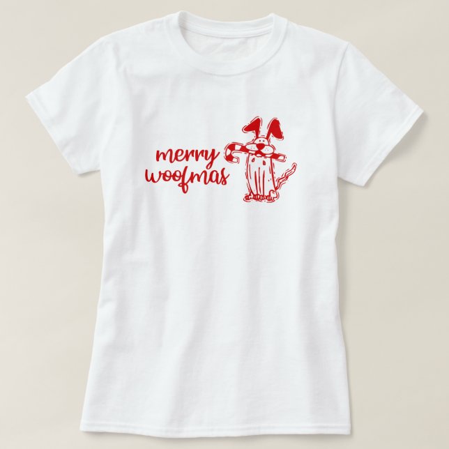 Merry Woofmas Chien Noël T-shirt (Design devant)