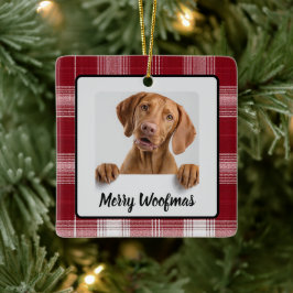 Merry Woofmas Custom Dog Photo Christmas Ornament