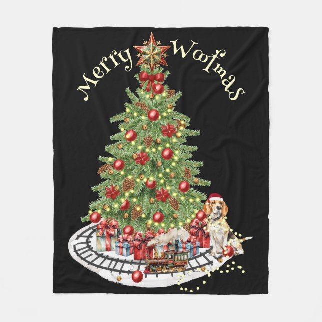 Merry Woofmas Dog Design - Beagle Fleecedecke (Vorderseite)
