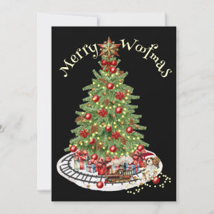 Merry Woofmas Dog Design - King Charles Spaniel Feiertagskarte