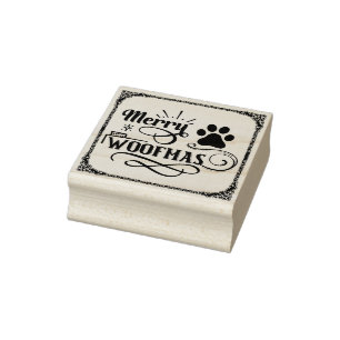Merry Woofmas Dog Lover Christmas Gummistempel