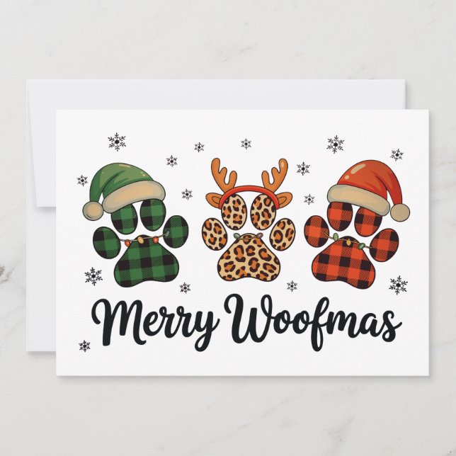Merry Woofmas Dog Paw Weihnachten Niedlichen Weihn (Vorderseite)