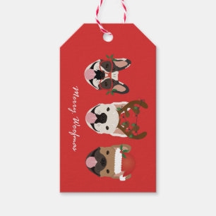 Merry Woofmas French Bulldogs Christmas Heads Geschenkanhänger