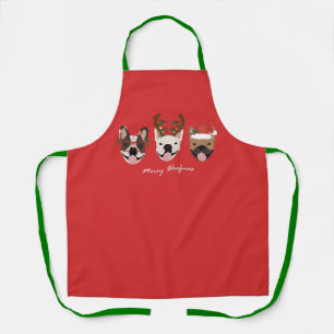 Merry Woofmas French Bulldogs Christmas Heads Schürze