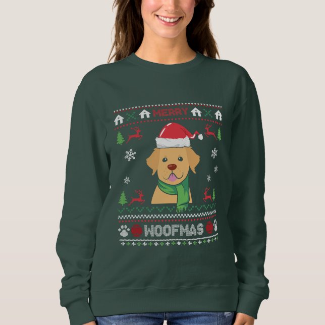 Merry Woofmas Golden Retriever Sweatshirt (Vorderseite)