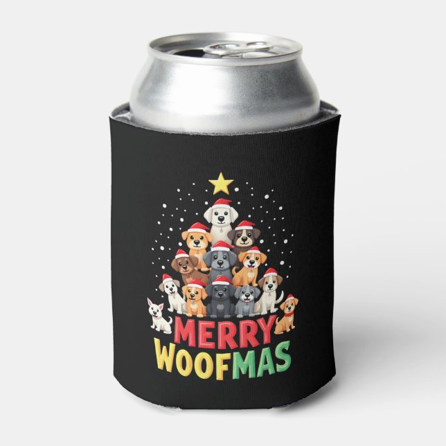Merry Woofmas - Merry Christmas For Dog Lovers (2) Dosenkühler (Kanne Vorderseite)
