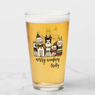 Merry Woofmas Niedlich Hunde Weihnachten Individue Glas