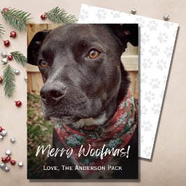 Merry Woofmas Niedlicher Hund Foto Weihnachten