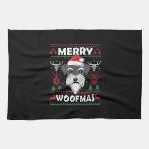 Merry Woofmas Schnauzer Christmas Dog Lover Pajama Geschirrtuch
