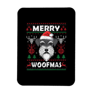 Merry Woofmas Schnauzer Christmas Dog Lover Pajama Magnet