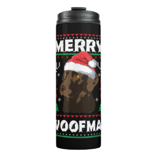 Merry Woofmas Schokolade Weihnachten Labrador Love Thermosbecher