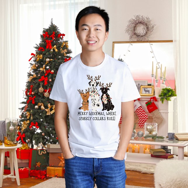 Merry Woofmas, Spaß Weihnachtshunde T - Shirt (Von Creator hochgeladen)