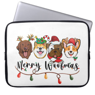 Merry Woofmas Typografie Laptop-Hülle Laptopschutzhülle