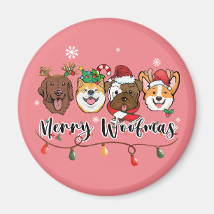 Merry Woofmas Typografie Magnet