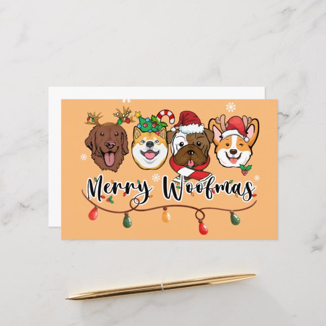 Merry Woofmas Typografy Paper Sheet (Vorderseite/Rückseite Beispiel)