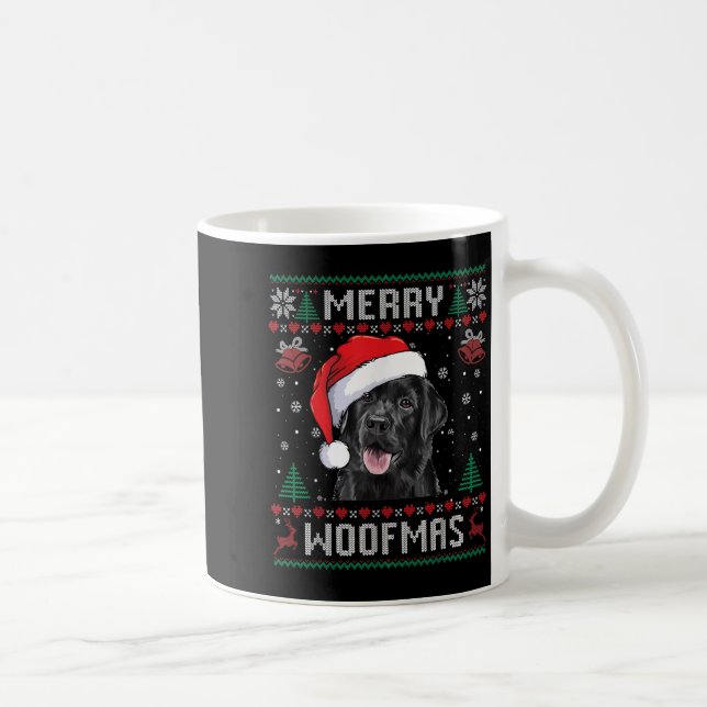 Merry Woofmas Ugly Sweater Black Lab Labrador Chri Kaffeetasse (Rechts)