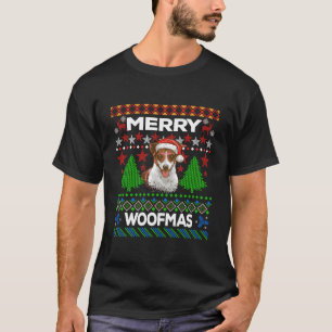 Merry Woofmas Ugly Sweater Christmas Jack Russell T-Shirt